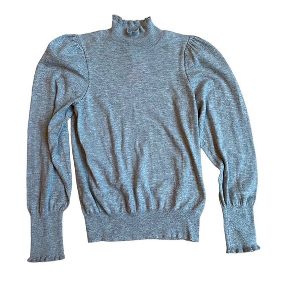 Rebecca Taylor La Vie Grey Cozy Turtleneck NWT Size Large - Picture 2 of 5